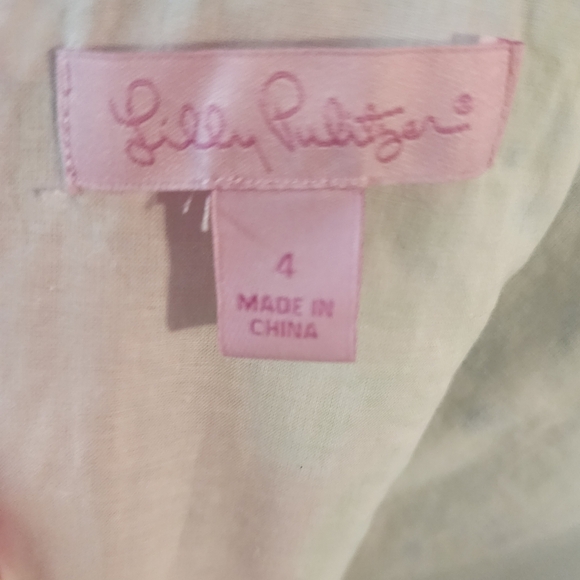 Lilly Pulitzer Delia Shift Dress Hottie Pink Lemonade Sz 4 Crochet Detail Cotton - Picture 5 of 8